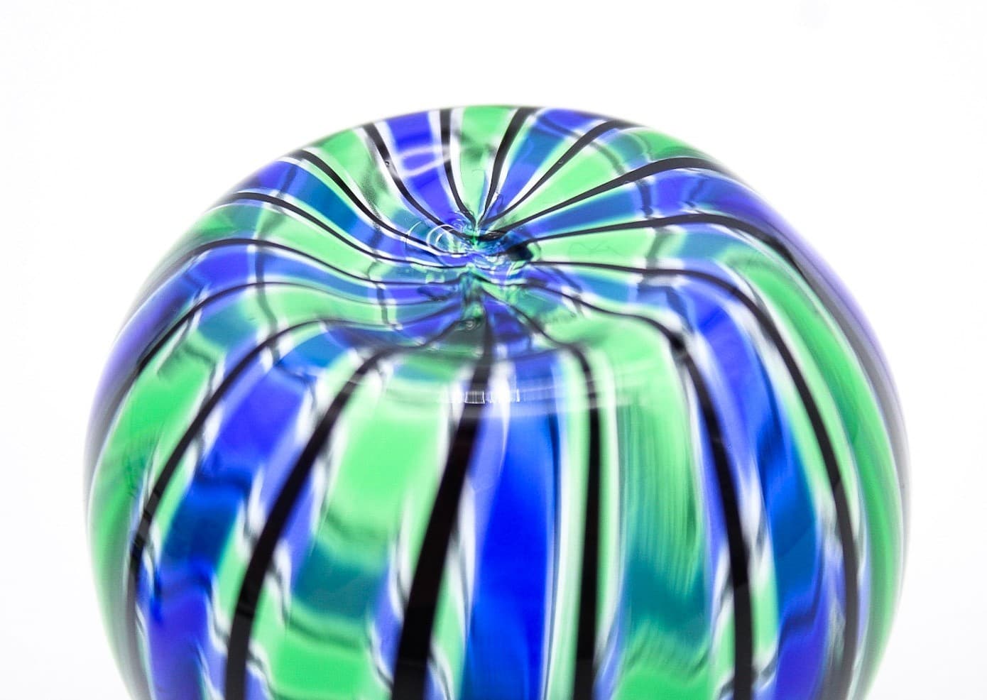 Murano Italy Vintage Art Glass Mouth Blown Blue Green Small Perfume Bottle 3" - Thumbnail 7