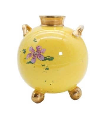 Antique ROYAL WORCESTER England Yellow Gold Gilt Porcelain Bud Vase - Image 1