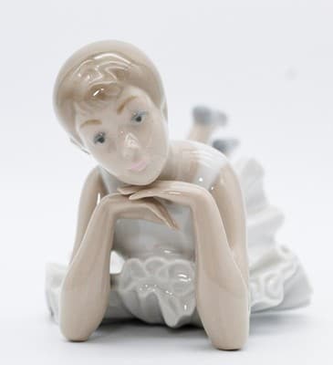 Nao By Lladro Spain Pensive Ballet Dancer Glazed Porcelain Figurine Vintage - Thumbnail 2