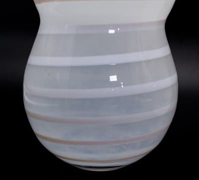 Pair of Mid-Centurh KOSTA BODA Sweden Art Glass Gunnel Sahlin White Vases - Thumbnail 5