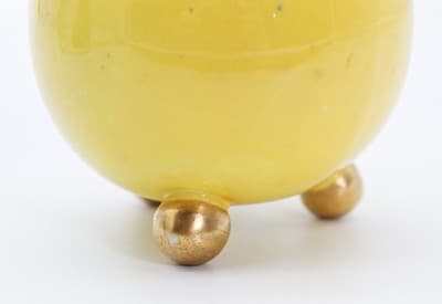 Antique ROYAL WORCESTER England Yellow Gold Gilt Porcelain Bud Vase - Thumbnail 6