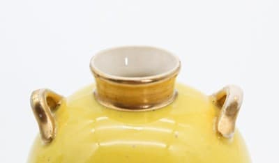 Antique ROYAL WORCESTER England Yellow Gold Gilt Porcelain Bud Vase - Thumbnail 8