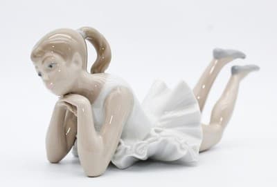 Nao By Lladro Spain Pensive Ballet Dancer Glazed Porcelain Figurine Vintage - Thumbnail 8