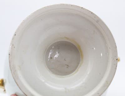 Antique Made In England Hand Painted Bird & Flower Motif Porcelain Pedestal Vase - Thumbnail 12