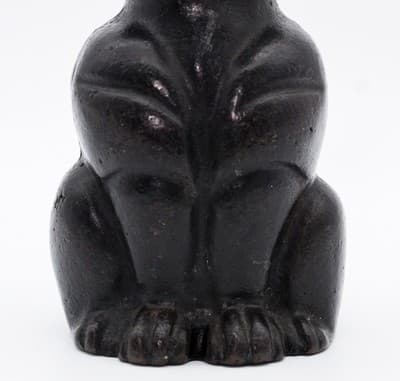 Albany Foundry Antique Cast Iron Whimsical Cat Green Eyes Sculpture Doorstop - Thumbnail 6