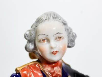 19th c UNTER WEISS BACH Germany Hand Painted Grouping w/ Goat Porcelain Figure - Thumbnail 3