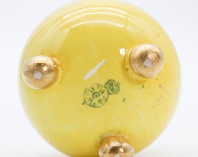 Antique ROYAL WORCESTER England Yellow Gold Gilt Porcelain Bud Vase - Thumbnail 4