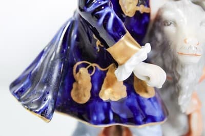 19th c UNTER WEISS BACH Germany Hand Painted Grouping w/ Goat Porcelain Figure - Thumbnail 9