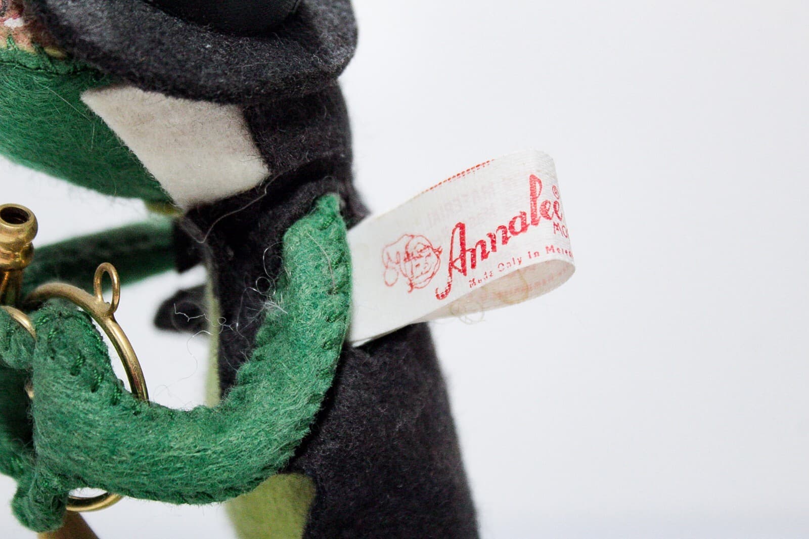 ANNALEE MOBILITEE 1988 Vintage Musician Frog Playing Trumpet In Tux Artisan Doll - Thumbnail 6