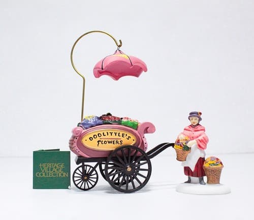 DEPARTMENT 56 " Chelsea Market Flower Monger & Cart" Christmas Decor Accessory - Thumbnail 4