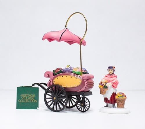 DEPARTMENT 56 " Chelsea Market Flower Monger & Cart" Christmas Decor Accessory - Thumbnail 8