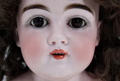 Antique Made In Germany Depose Porcelain Sleeper Doll Head Bust - Thumbnail 3
