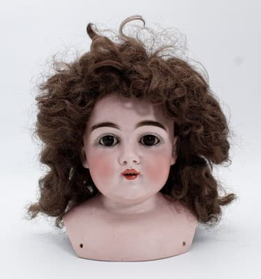 Antique Made In Germany Depose Porcelain Sleeper Doll Head Bust - Thumbnail 11