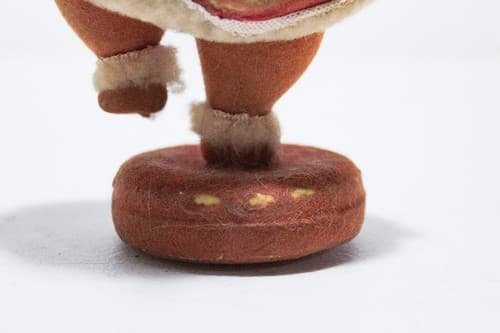 Vintage Felt Plastic Flocked Dancing Santa Christmas Holiday Decoration Ornament - Thumbnail 5