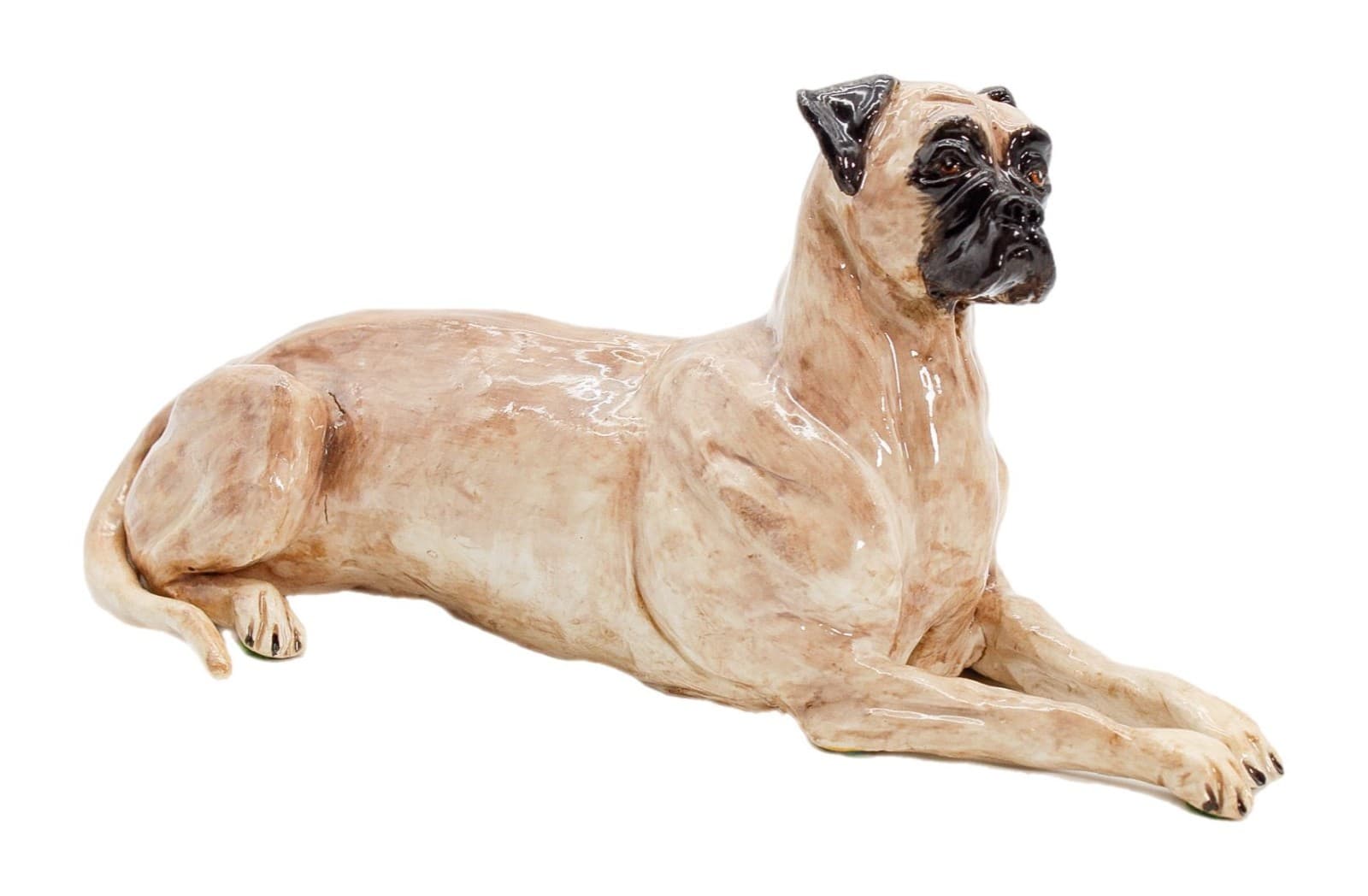 EVE PEARCE Handcrafted Boxer Porcelain Dog Figure Sculpture OOAK - Image 1