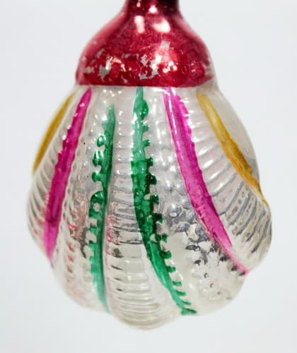 Antique European Blown Glass Muticolor Seashell Motif Christmas Ornament - Thumbnail 2