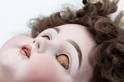 Antique Made In Germany Depose Porcelain Sleeper Doll Head Bust - Thumbnail 6