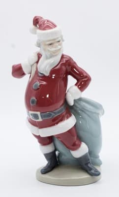 Lladro Made In Spain Retired Santa Claus Glazed Christmas Porcelain Figurine - Thumbnail 10