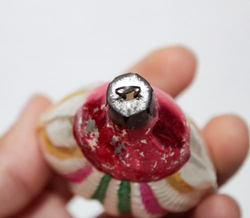 Antique European Blown Glass Muticolor Seashell Motif Christmas Ornament - Thumbnail 4