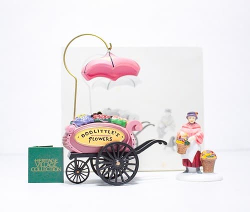 DEPARTMENT 56 " Chelsea Market Flower Monger & Cart" Christmas Decor Accessory - Thumbnail 2