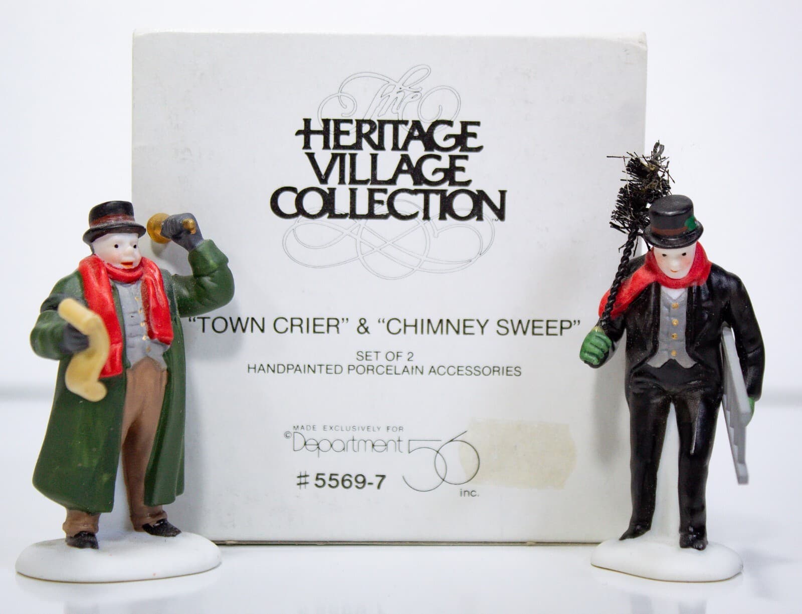 DEPARTMENT 56 "Town Crier & Chimney Sweep" Porcelain Figurine With Box - Thumbnail 5