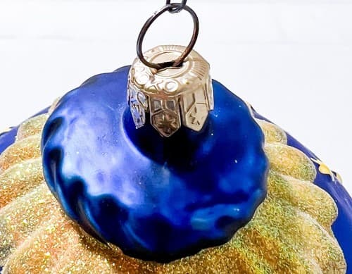 CHRISTOPHER RADKO 1998 Circle of Cheer Blue Glass Christmas Ornament - Thumbnail 5