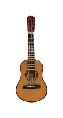 Vintage Miniature Dollhouse Wood Guitar Musical Instrument Accesory Handmade - Image 1