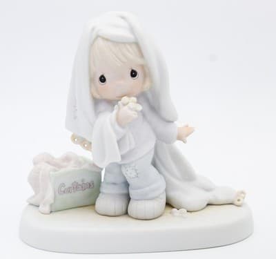 Precious Moments Faith Is The Victory Enesco Porcelain Figurines Lot Of 3 - Thumbnail 2