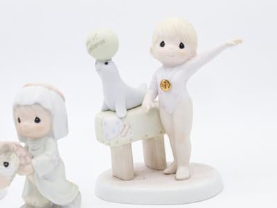 Precious Moments Faith Is The Victory Enesco Porcelain Figurines Lot Of 3 - Thumbnail 4
