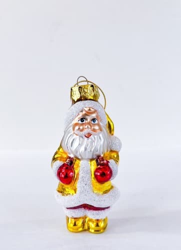Vintage Blown Glass Santa Claus w/ Presents Christmas Ornament - Thumbnail 7