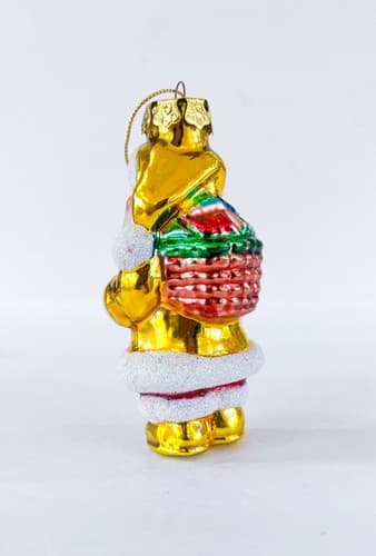 Vintage Blown Glass Santa Claus w/ Presents Christmas Ornament - Thumbnail 3