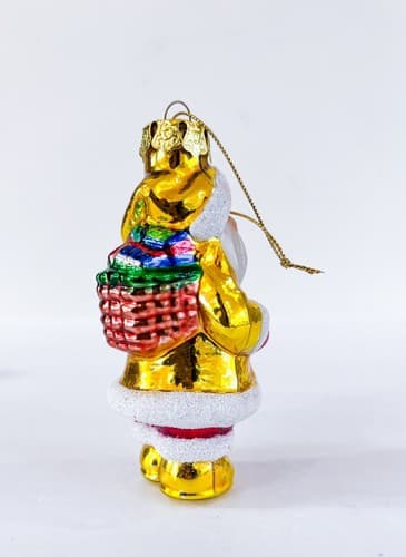 Vintage Blown Glass Santa Claus w/ Presents Christmas Ornament - Thumbnail 4