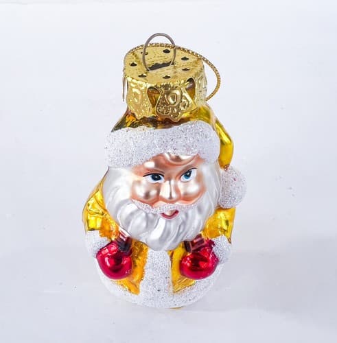 Vintage Blown Glass Santa Claus w/ Presents Christmas Ornament - Thumbnail 2