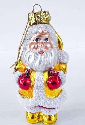 Vintage Blown Glass Santa Claus w/ Presents Christmas Ornament - Thumbnail 6