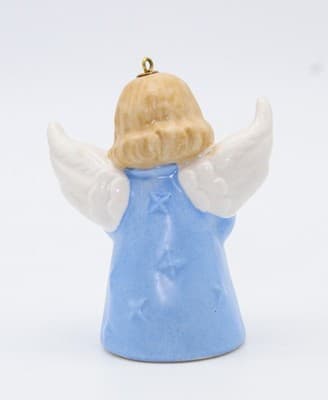Hummel Goebel 1976 Blue Angel Bell Germany Porcelain Christmas Ornament TMK5 - Thumbnail 4