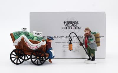 DEPARTMENT 56 "Chelsea Market Mistletoe Monger & Cart" Christmas Village Access. - Thumbnail 2