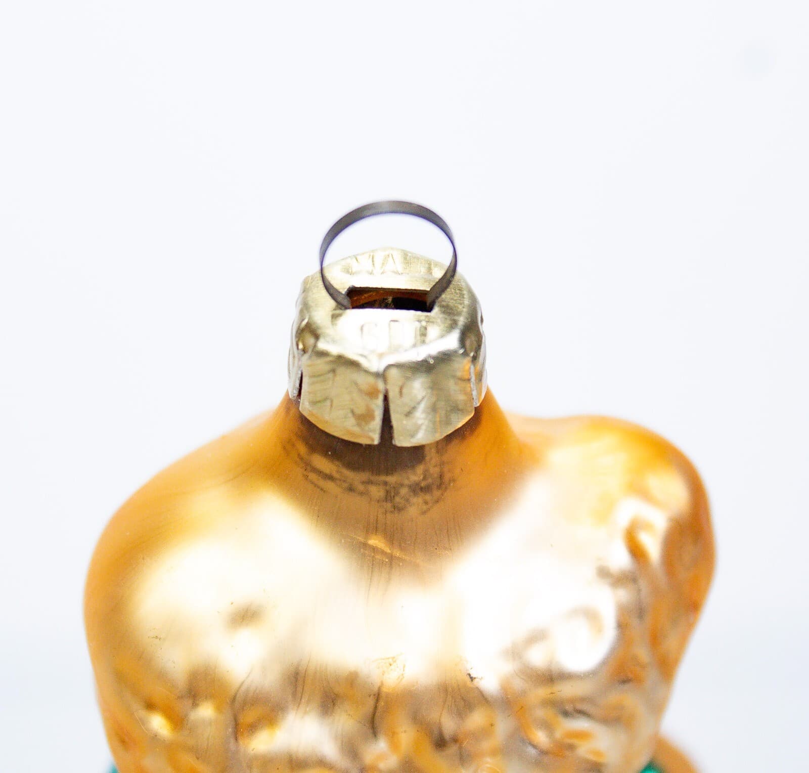 Vintage Blown Mercury Glass Gold Teddy Bear Christmas Tree Ornament 4" - Thumbnail 4