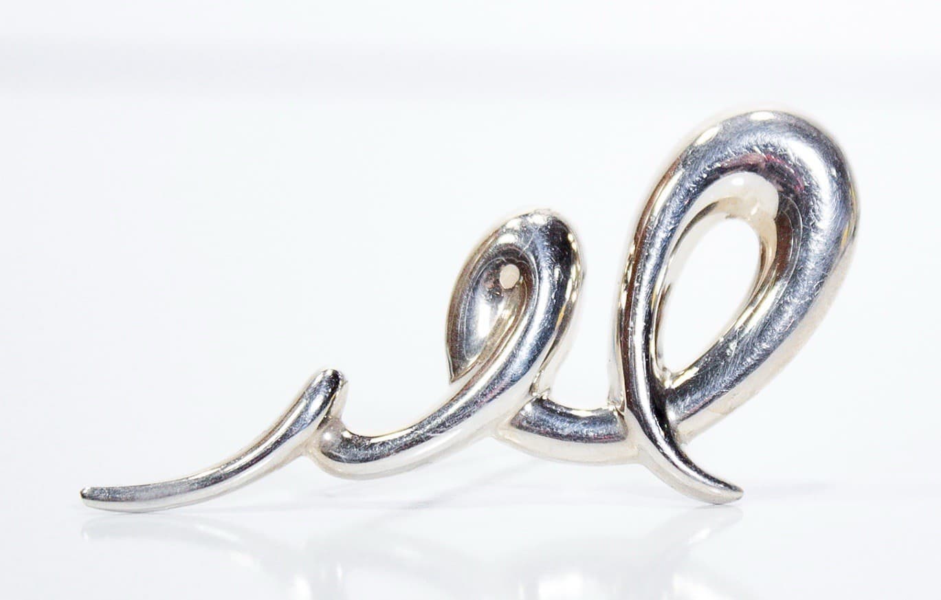 Vintage Sterling Silver 925 Curvy Design Large Statement Pin Brooch - Image 1