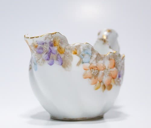 Antique Hand Painted Gold Gilt France Limoges T&V Floral Porcelain Gravy Boat - Thumbnail 6