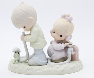 3 Precious Moments There Shall Be Showers Of Blessings Porcelain Figurines - Thumbnail 7