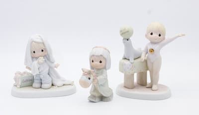 Precious Moments Faith Is The Victory Enesco Porcelain Figurines Lot Of 3 - Thumbnail 6