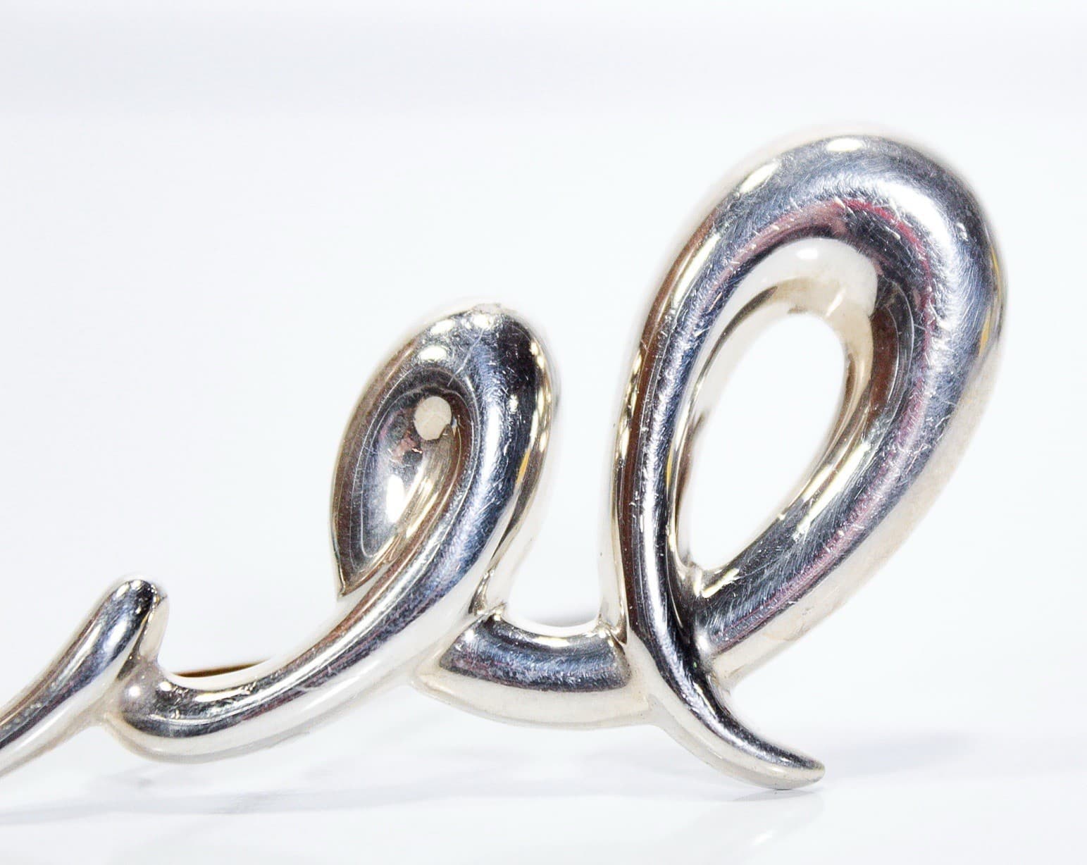 Vintage Sterling Silver 925 Curvy Design Large Statement Pin Brooch - Thumbnail 2