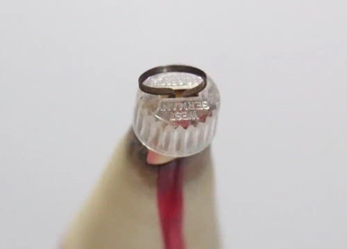 Pair of Vintage Icicle West Germany Glass Christmas Ornaments Red/White - Thumbnail 3