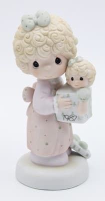3 Precious Moments There Shall Be Showers Of Blessings Porcelain Figurines - Thumbnail 3
