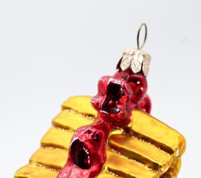Vintage KURT ADLER Blown Glass Birdhouse Hand Painted Christmas Ornament - Thumbnail 11