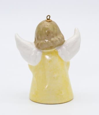 Hummel Goebel 1981 Yellow Angel Bell Germany Porcelain Christmas Ornament TMK5 - Thumbnail 4