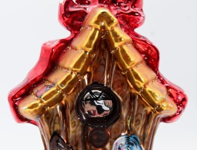 Vintage KURT ADLER Blown Glass Birdhouse Hand Painted Christmas Ornament - Thumbnail 3