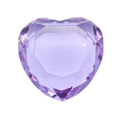 Vintage ROSENTHAL Germany Faceted Lavender Color Crystal Heart Paperweight - Image 1