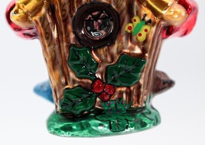 Vintage KURT ADLER Blown Glass Birdhouse Hand Painted Christmas Ornament - Thumbnail 8