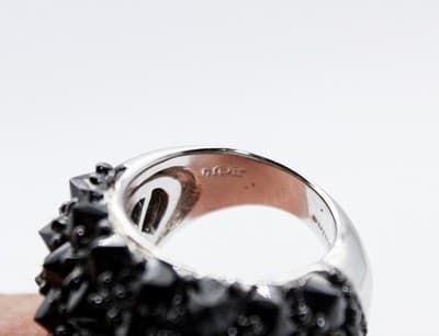 Vintage NOIR NYC Spiked Crystal Porcupine Animal Cocktail Ring Size 5 - Thumbnail 8